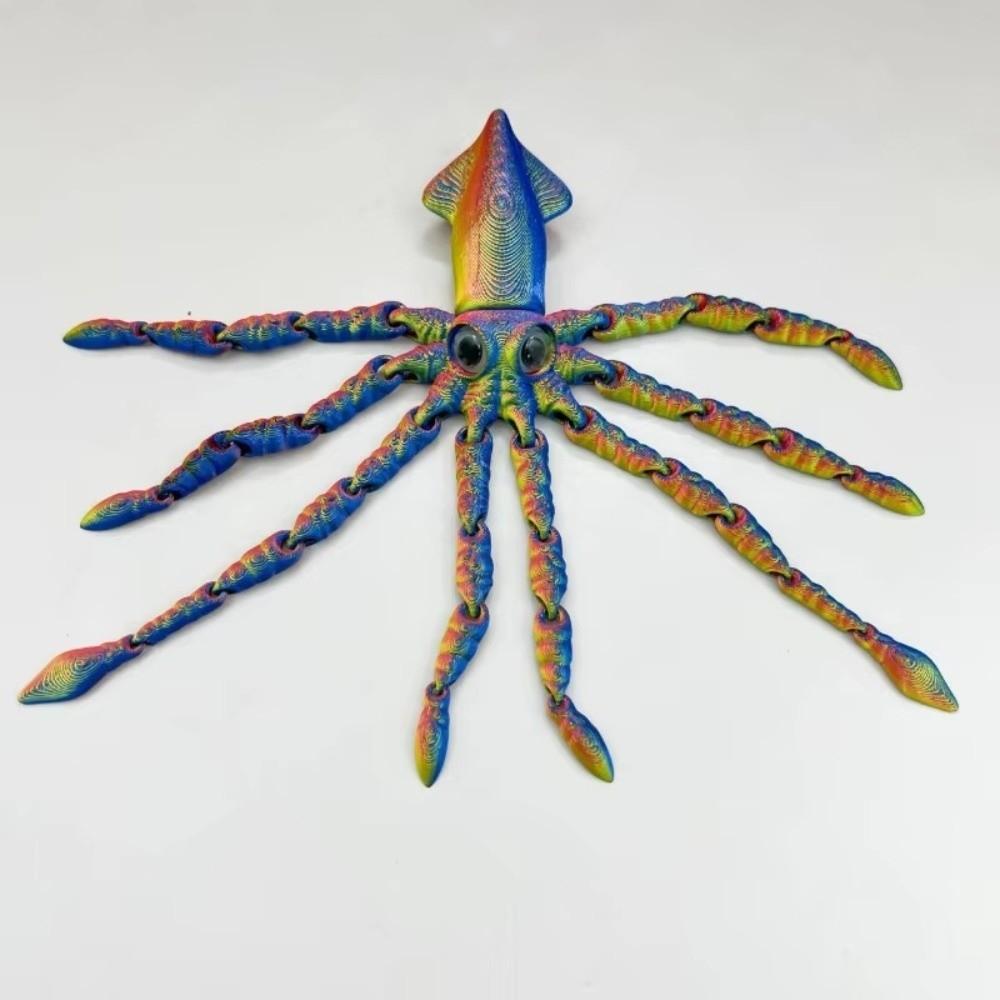 Action Figures 3D Printed Model Toy Movable Joints Octopus Model New Squid Model For Kids Gift