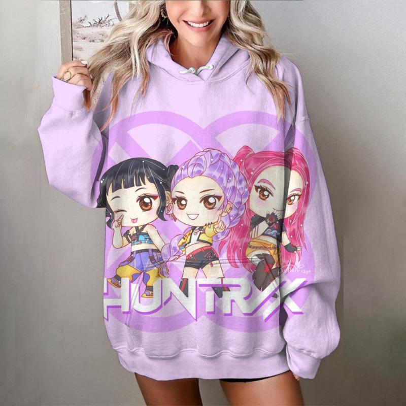Модный женский худи K-pop «Охотники на демонов», пуловер на весну и осень, детский милый мультяшный графический трендовый повседневный свитшот