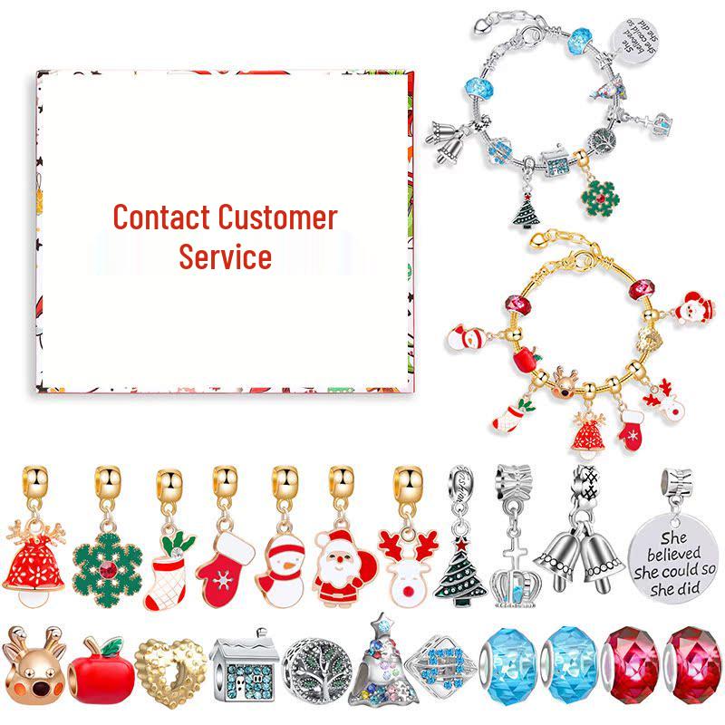 Конверт рождественского адвент-календаря с 24 ячейками: Сделай сам браслет и поздравительная открытка с благословением детский подарок