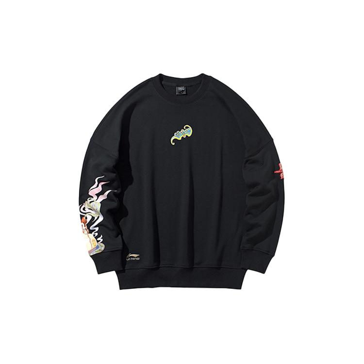 Свитшоты Li Ning X Disney Мужские Черные С Круглым Вырезом Умеренные Обычные AWDQ147-3