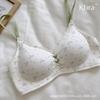 Lace contrasting floral underwear women's small breasts gather and close secondary breasts anti-sagging, no marks, no steel ring bra cover