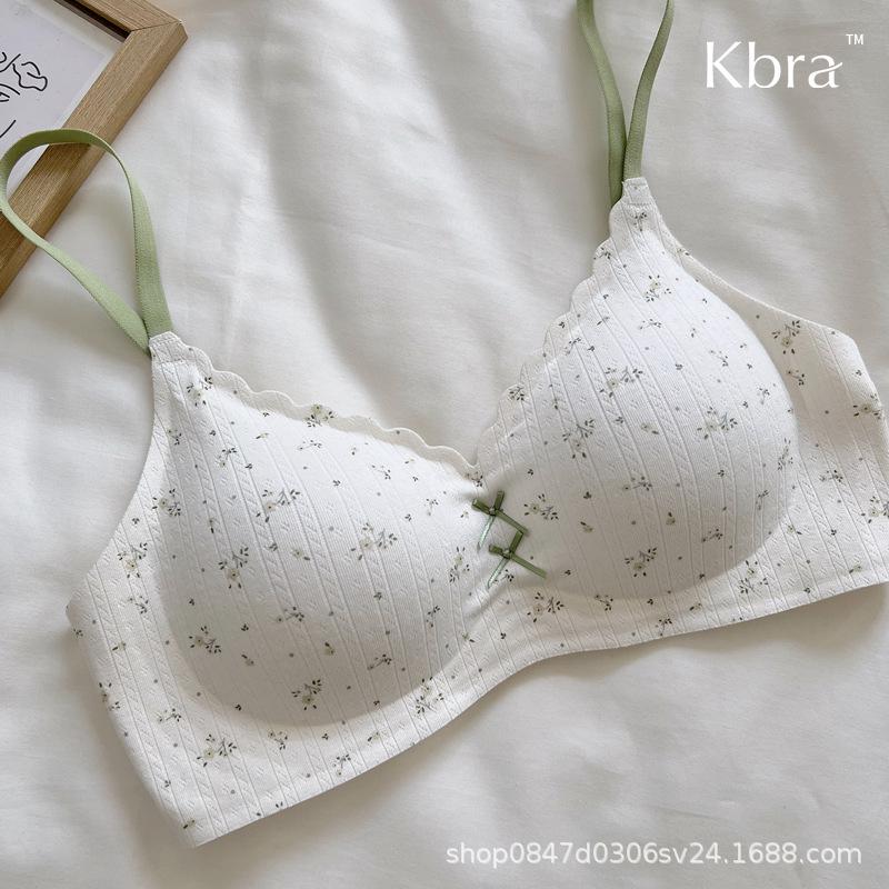 Lace contrasting floral underwear women's small breasts gather and close secondary breasts anti-sagging, no marks, no steel ring bra cover