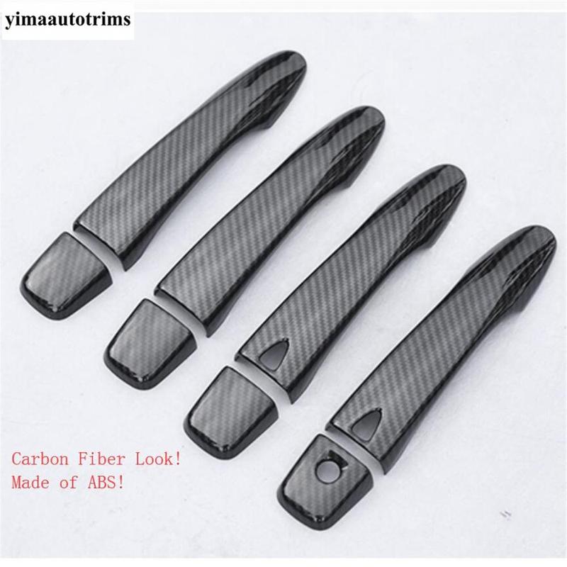 Car Outside Door Handle Protection Decoration Cover Trim For Nissan Qashqai J11 2014 - ABS Carbon Fiber Look Accessories
