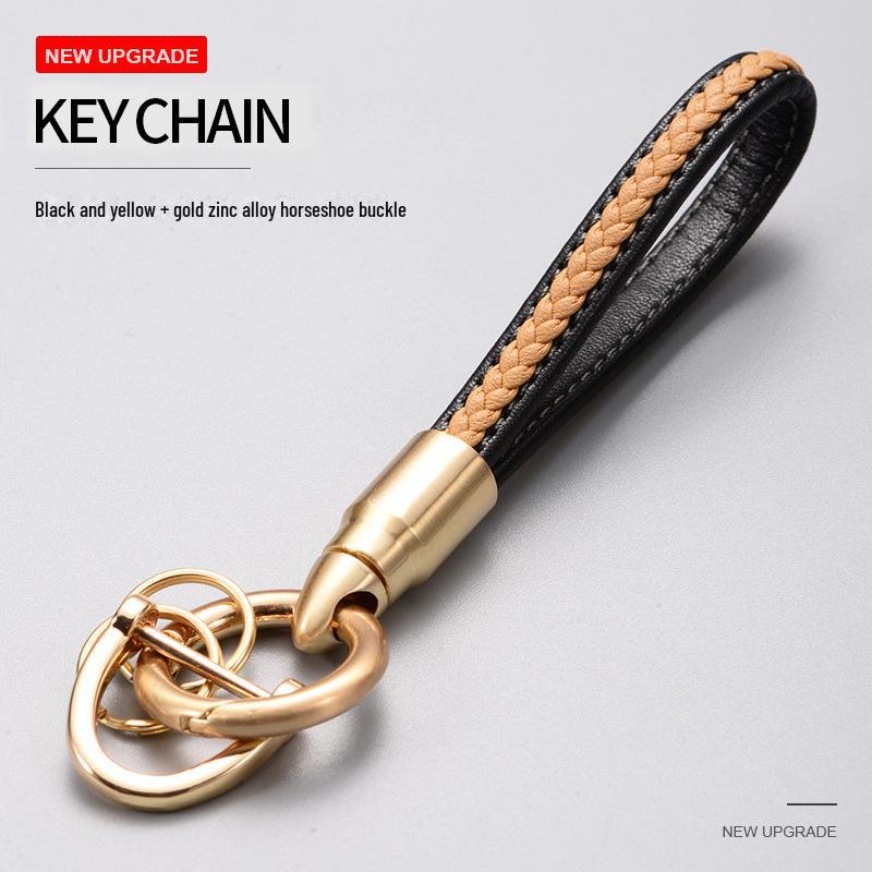 Кожаный браслет ручной работы, брелок для ключей в машину, подвеска для пар - модный брелок унисекс