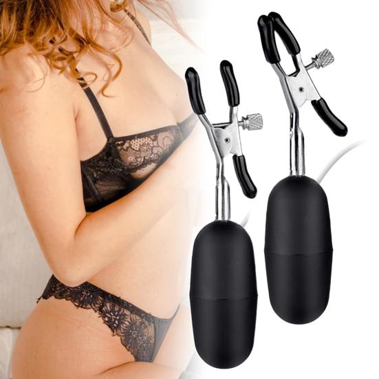 1Set Breast Clamp Odor-free Silky Metal Nipple Screw Clip Vibrator Egg for Women