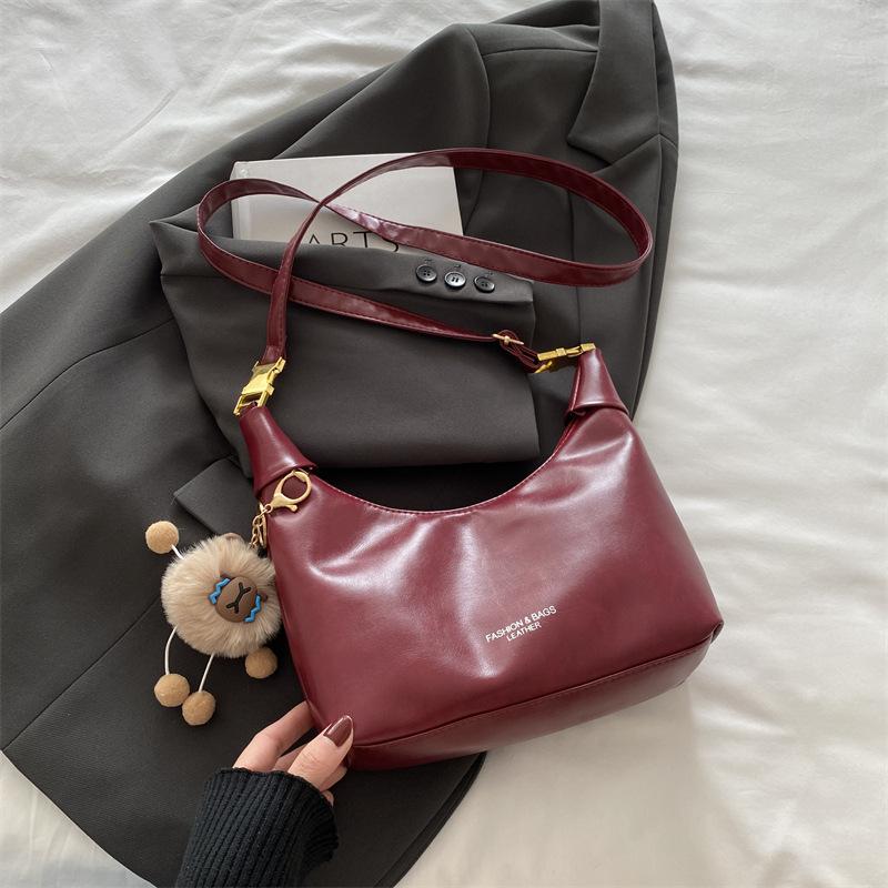 Ретро женская сумка 2025 новая осенняя мода мягкая поверхность сумка-пельмень высокая ценность одноплечевая сумка-мессенджер
