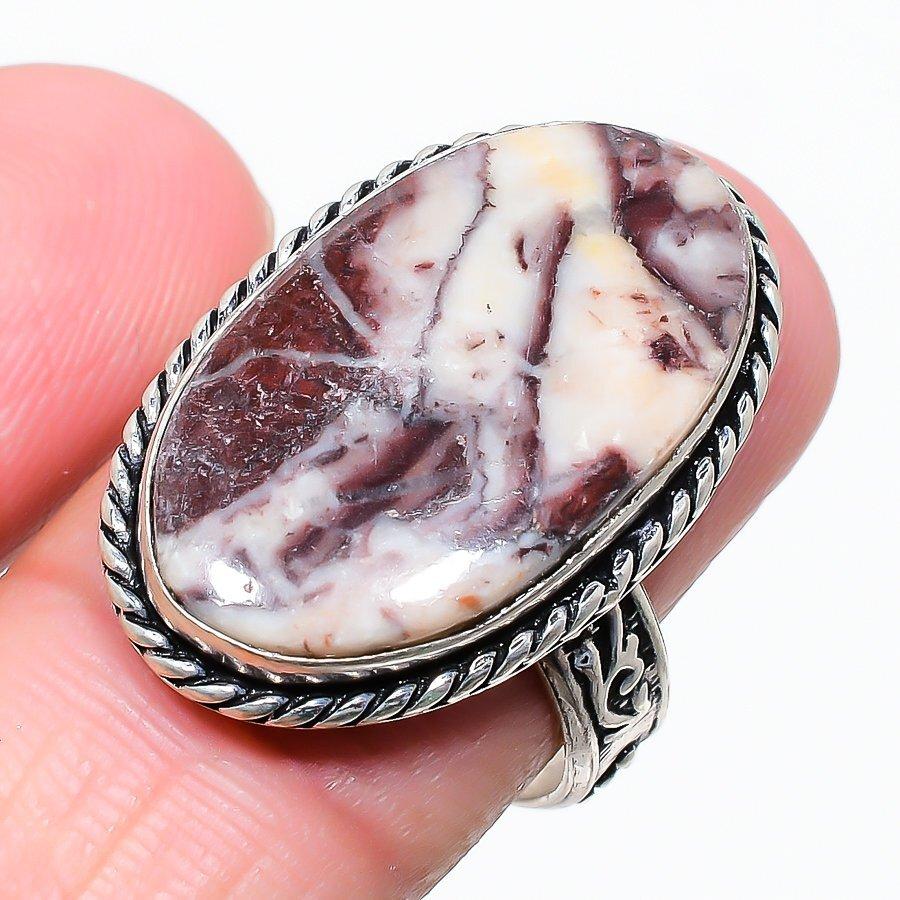 Cappuccino Jasper Gemstone 925 Silver Jewelry Ring Size 9