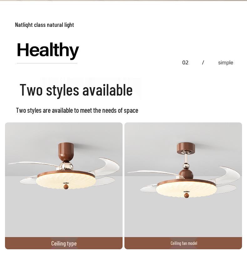 Французский потолочный вентилятор из грецкого ореха середины века с бесшумным ретро-освещением полного спектра и высоким воздушным потоком для спальни и ресторана.