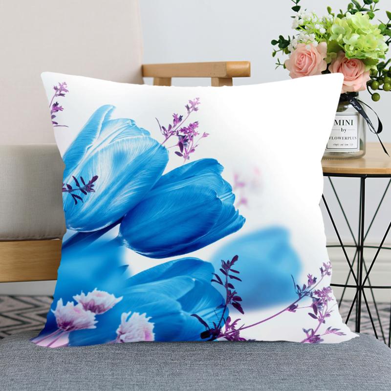 Наволочка с цветком тюльпана, декоративная наволочка для спальни, домашнего офиса, квадратная наволочка, мягкая
