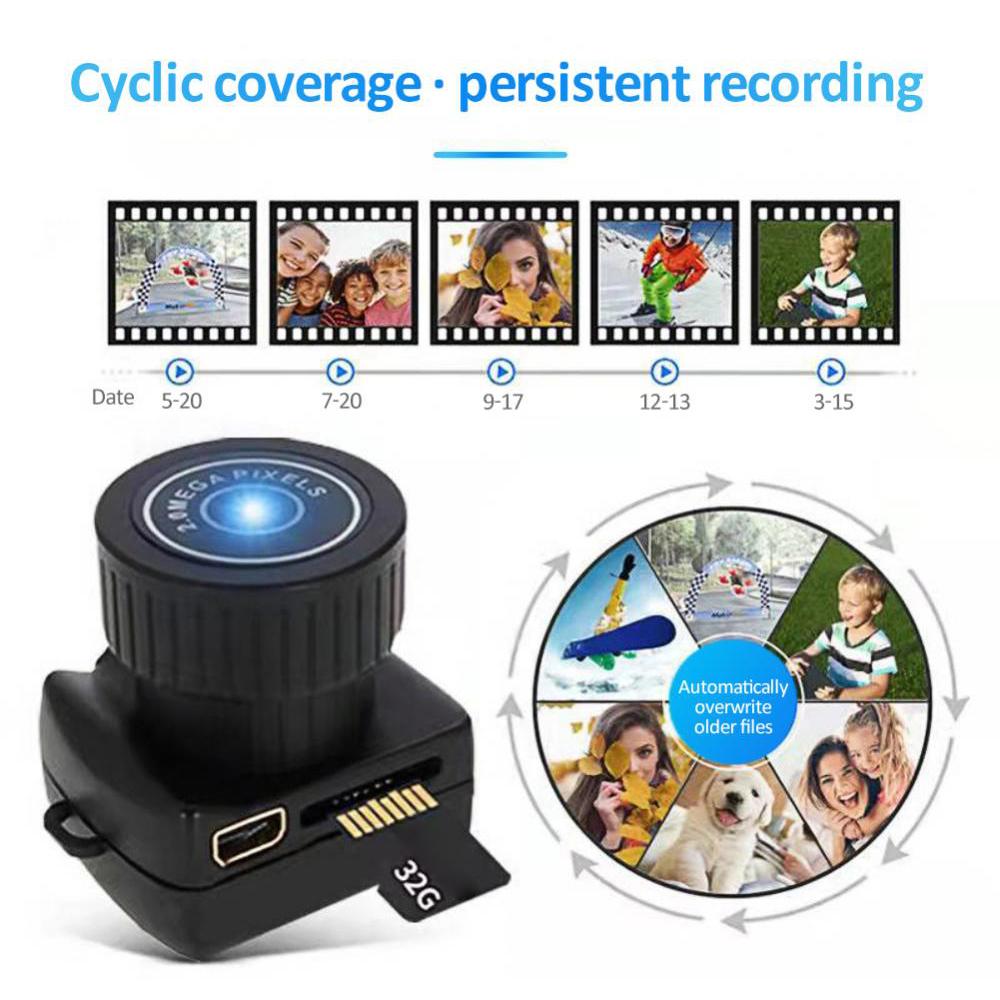 20W Tiny Camera HD Video Audio Recorder Car Sport Micro Cam Webcam With Mic Y2000 Camcorder Small DV DVR Security Secret Nanny