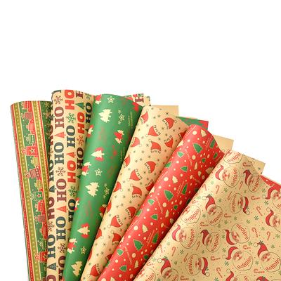 6 шт. DIY утолщенная 50*70 см смешанный стиль рождественская подарочная упаковочная бумага крафт-бумага рождественские элементы