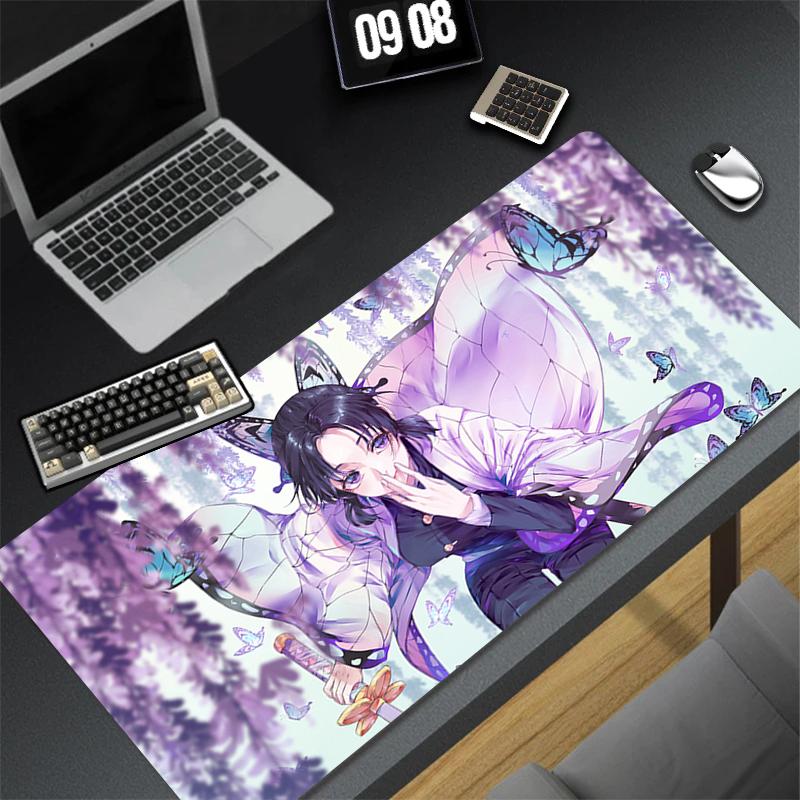Demon Slayer Shinobu Kochou Purple Butterfly Fantasy Anime Extended Gaming Mouse Pad NonSlip AntiDirt Large Desk Mat