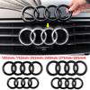 4 Ring ABS Black Car Hood Front Bonnet Grill Rear Trunk Emblem Logo Badge Sticker Decal For 4UYEF A3 A4 A5 A6 A7 Q2 Q3 Q5 Q8 TT