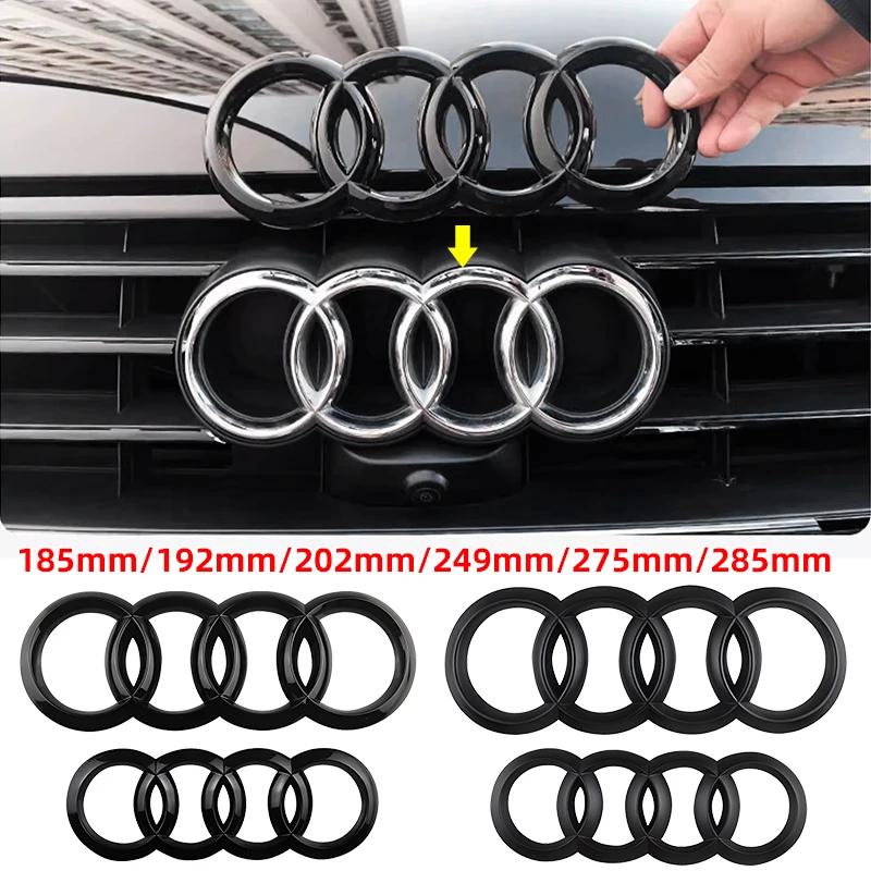 4 Ring ABS Black Car Hood Front Bonnet Grill Rear Trunk Emblem Logo Badge Sticker Decal For 4UYEF A3 A4 A5 A6 A7 Q2 Q3 Q5 Q8 TT