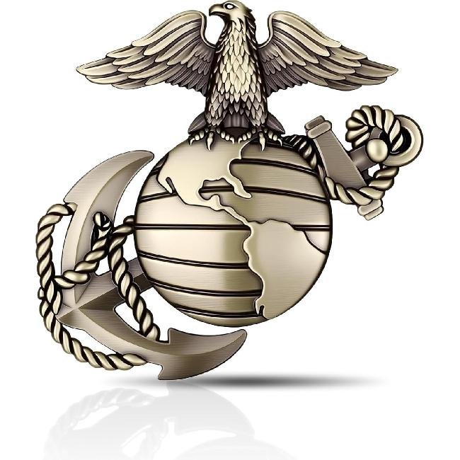 U.S. Marine 3D Eagle Globe Corps Metal Cars Emblem for 250th Anniversary,Eagle Globe Anchor Insignia Decals,Car Medal Gift for Veterans and Military