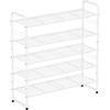 Shoe Rack, 5 Tier Shoe Storage Rack for 24-30 Pairs of Shoes, Shoe Organizer for Entryway, Steel Frame, Industrial, White