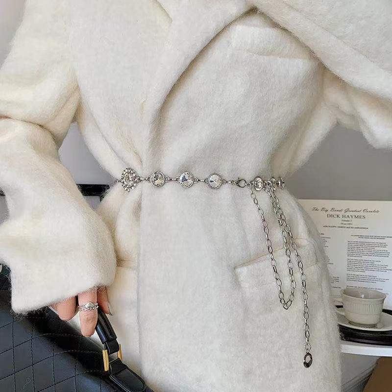 Women's Rhinestone Inlay Chain Chain Belt Trendy Versatile Sweater Dress Waist Decoration Waist Chain Small Flavor Style New Style