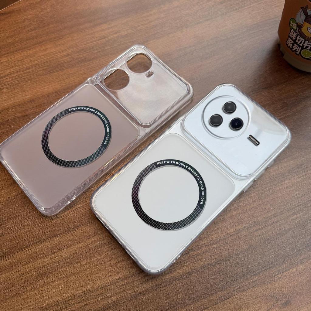 Чехол для Xiaomi POCO F7 Pro, F7 Ultra Беспроводная зарядка Магнитное кольцо Противоотпечатки Матовая крышка