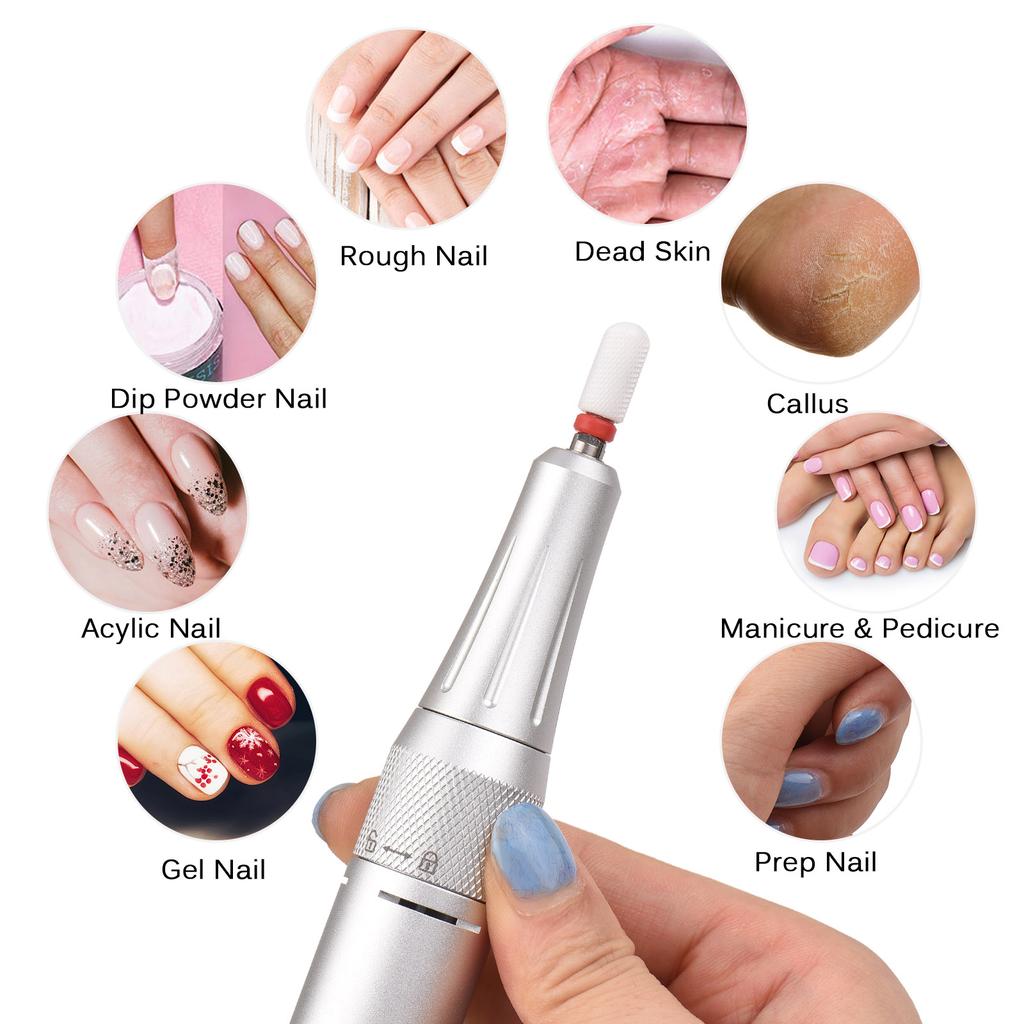 Nail Drill Machine Kit Electric Nail Drill Polish Kit 35000RPM Nail Drill Pen Nail File Manicure