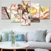 5 Piece Painting Canvas Japan Cartoons Anime Kimono Girls Printing Posters Living Room Modern Wall Art Decoration Home Pictures No Frame
