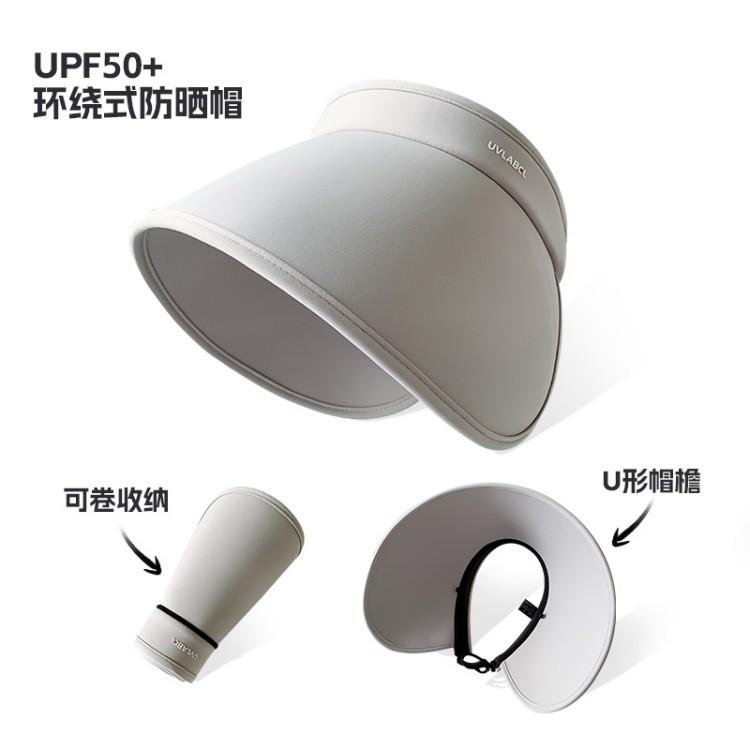 Wrap-around Full Face Sunscreen Hat Women's Summer Big Brim Empty Top Sun Hat Cycling UV Protection Ice Silk Sun Hat