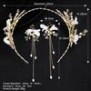 Handmade Bridal Headwear Earring Set Tassels Earring Flower Headbands  Female Decoration