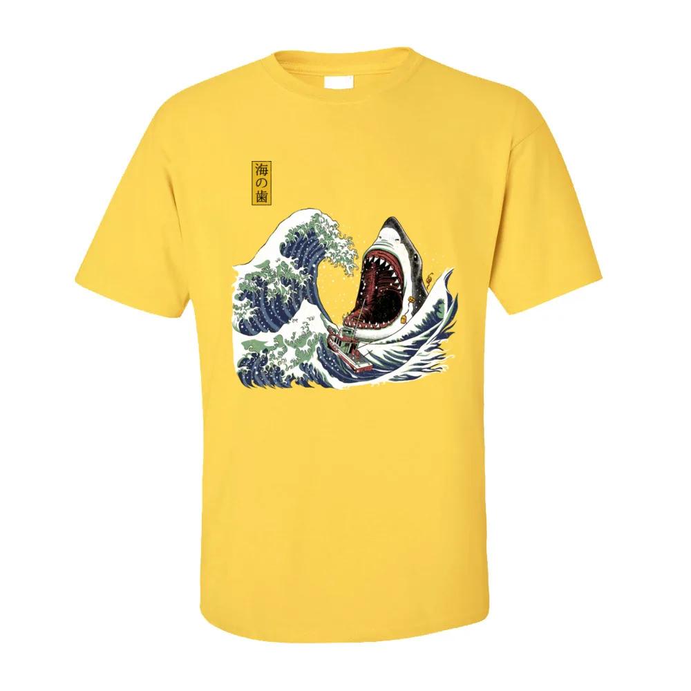 Футболки из 100% хлопка, мужские футболки, футболки с коротким рукавом Great Wave Birthday, осень 2020, популярная белая футболка с круглым вырезом, Прямая поставка