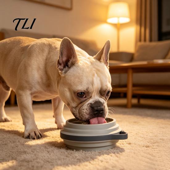 Silicone Feeding Bowl for Travel Collapsible Dog Bowl, Portable Pet Water with Hanging Buckle, Foldable Food Outdoor Hiking Walking Camping Essentials