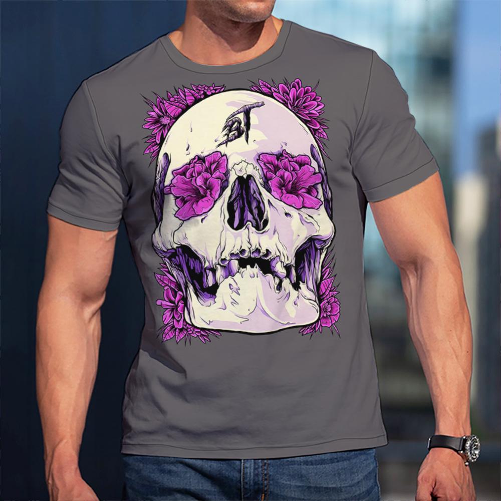 Летняя повседневная трендовая футболка с рисунком черепа для мужчин, забавные мужские футболки в стиле хип-хоп, футболки с 3D принтом в стиле Харадзюку, футболки с круглым вырезом и короткими рукавами