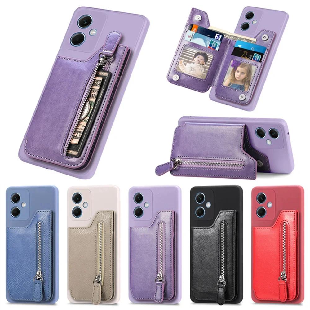 Wallet Case Fashion Zipper For Xiaomi Poco X6 Pro M6 C65 X5 X4 X3 M4 M3 Pro F5 X5 M5 F3 F4 Xiaomi 11t 12t Leather Back Cover
