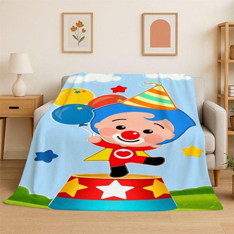 Cute plim plim Cartoon Soft Flannel Throw Blanket,Cozy Blanket for Bed,Couch,Sofa,Bedroom,Living Room,Travel,Picnic Camping