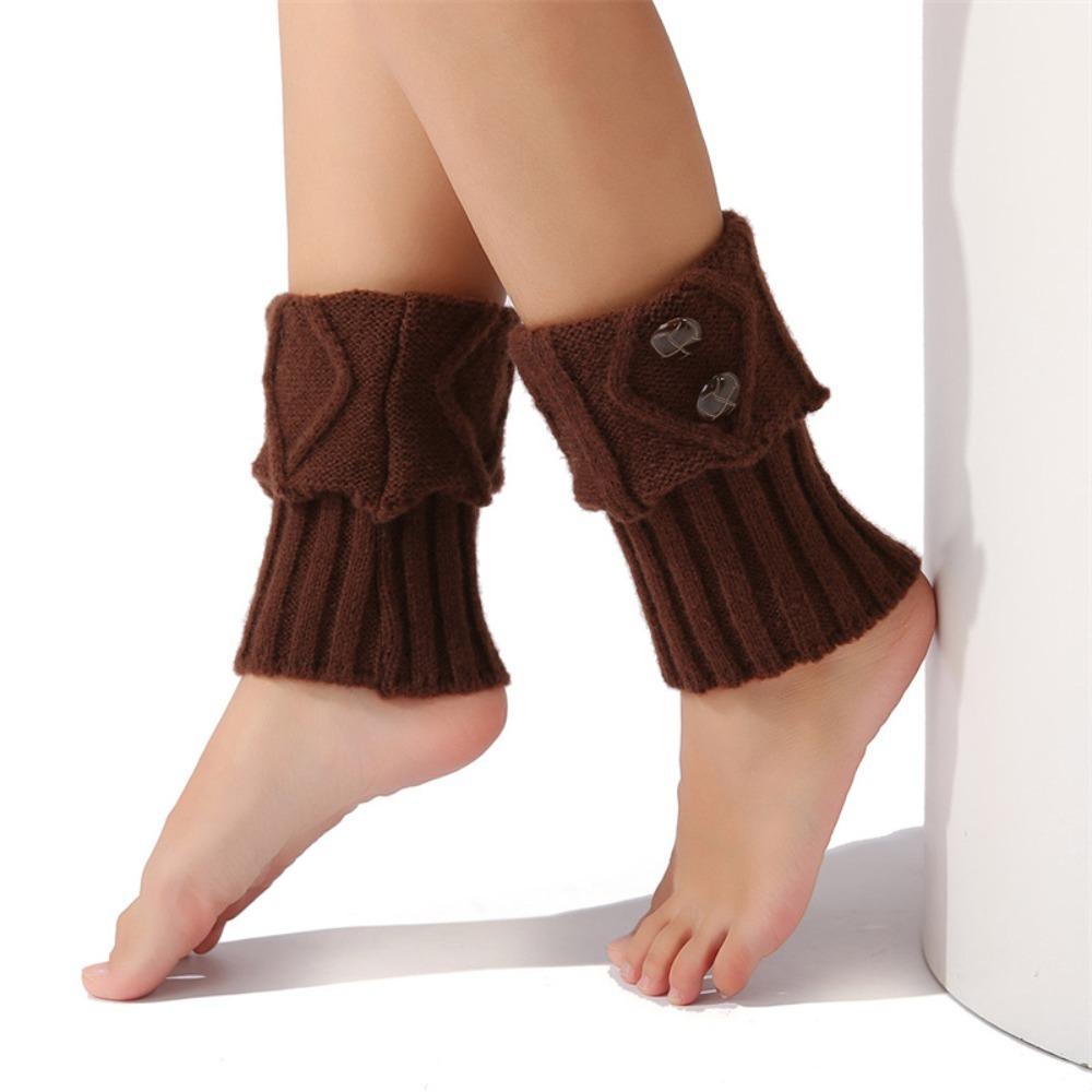 Buttons Crochet Knitted Leg Warmer Thermal Boot Cover New Short Leg Warmers Autumn Winter