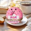 1Pc Positive Energy Funny Doll With Card Knitted Doughnut Handmade Mom's Gifts Crochet Room Decoration