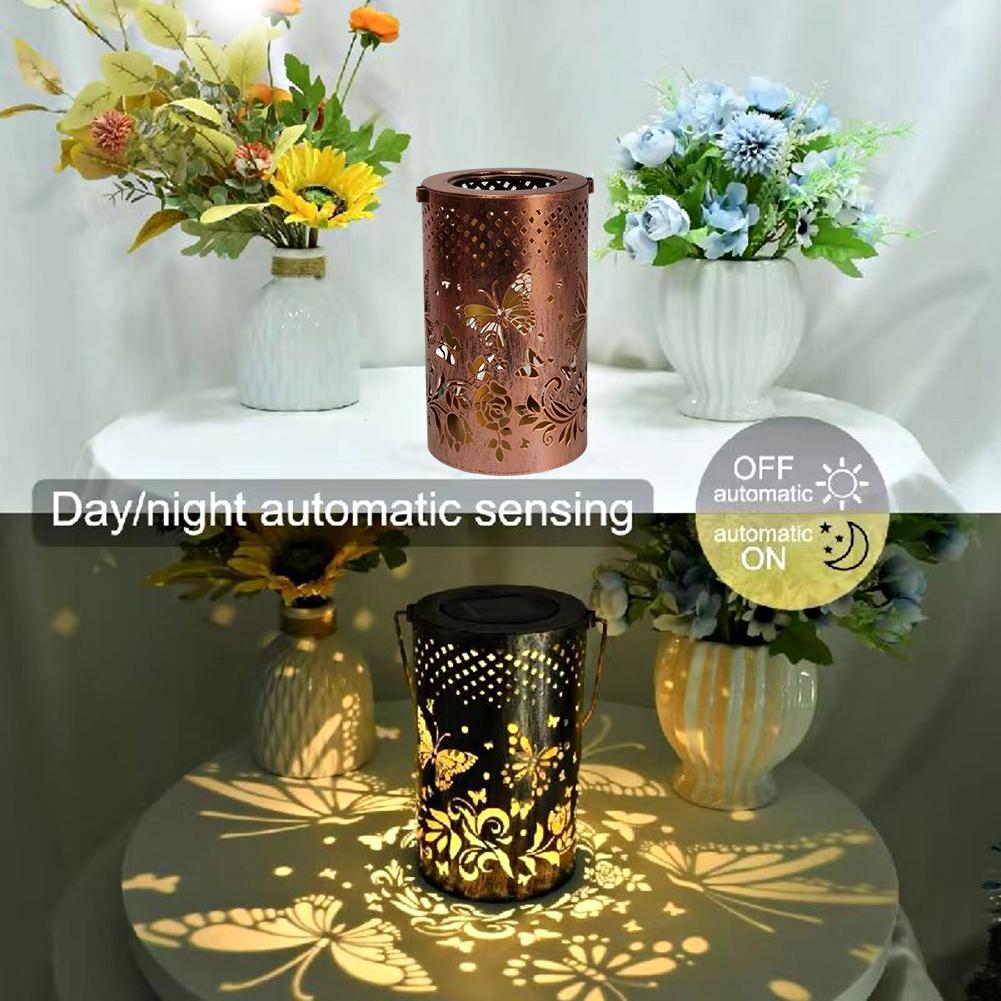 Солнечный светильник-тень бабочки IP65 Водонепроницаемый Проекционный Солнечный Садовый Светильник Солнечный Подвесной Фонарь Светильник Украшение для Сада на Открытом Воздухе