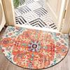 Aztec Terracotta Boho Half Round Door Mat Non Slip Indoor Outdoor Entrance Rug Durable Waterproof