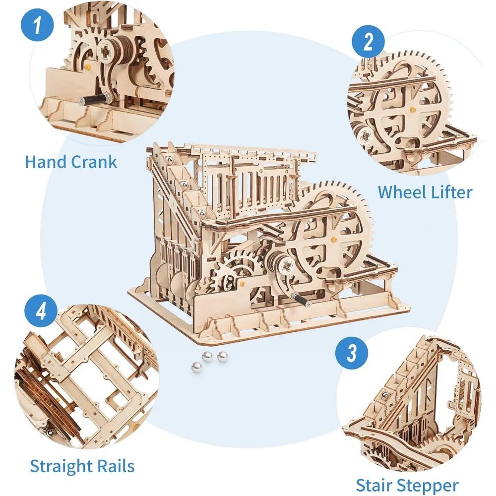 Robotime Rokr Мраморные горки 3D Пазлы Игры Деревянные Модельные Наборы с Шариками Деревянные Конструкторы Крафтовые Игрушки для Детей и Взрослых