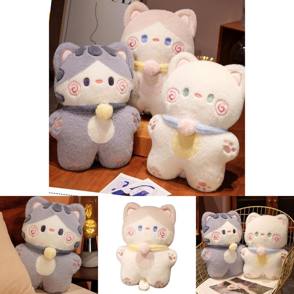 Очаровательная стоящая плюшевая игрушка кошка с набивкой из ПП хлопка, идеально подходящая для декора и обнимашек.