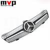 FCM5   Chrome Black Diamonds Style Bumper Grille With Silver Border Badge Emblem For Mercedes Benz CLS W219 2005-2008 CLS350 CLS63 AMG