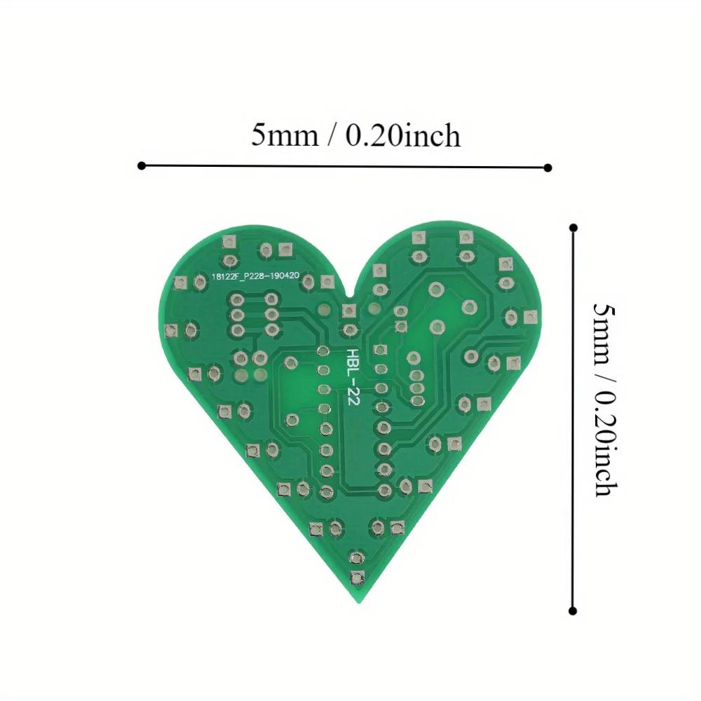 DIY Kit Heart Shape LED Breathing Light Electronic Kit DC 4V-6V White Red Blue Electronics Components Welding Practice Board