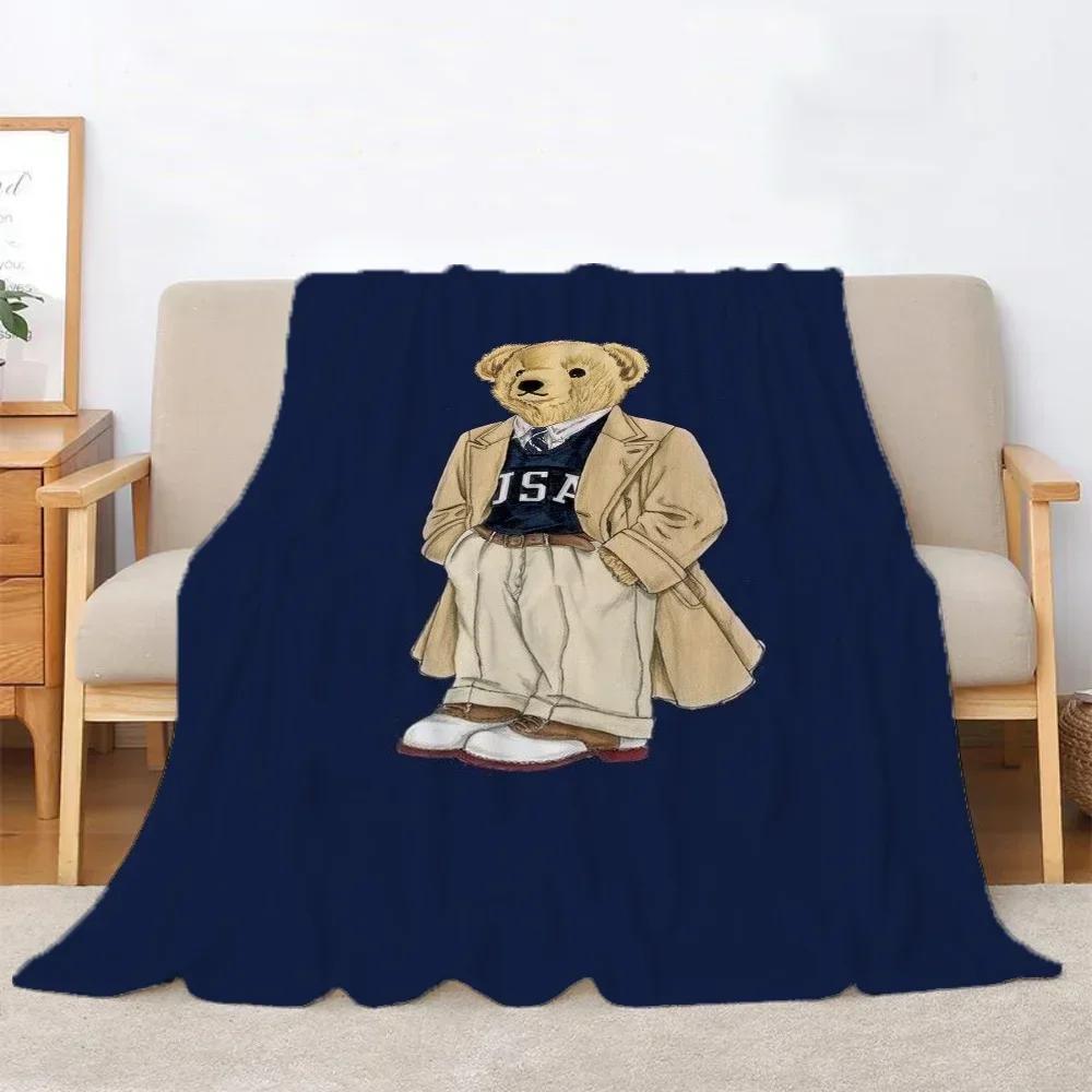 Летнее одеяло для диванов POLO Bears Пушистое дизайнерское одеяло из микрофибры King Size Постельное белье для дома Одеяла для дивана
