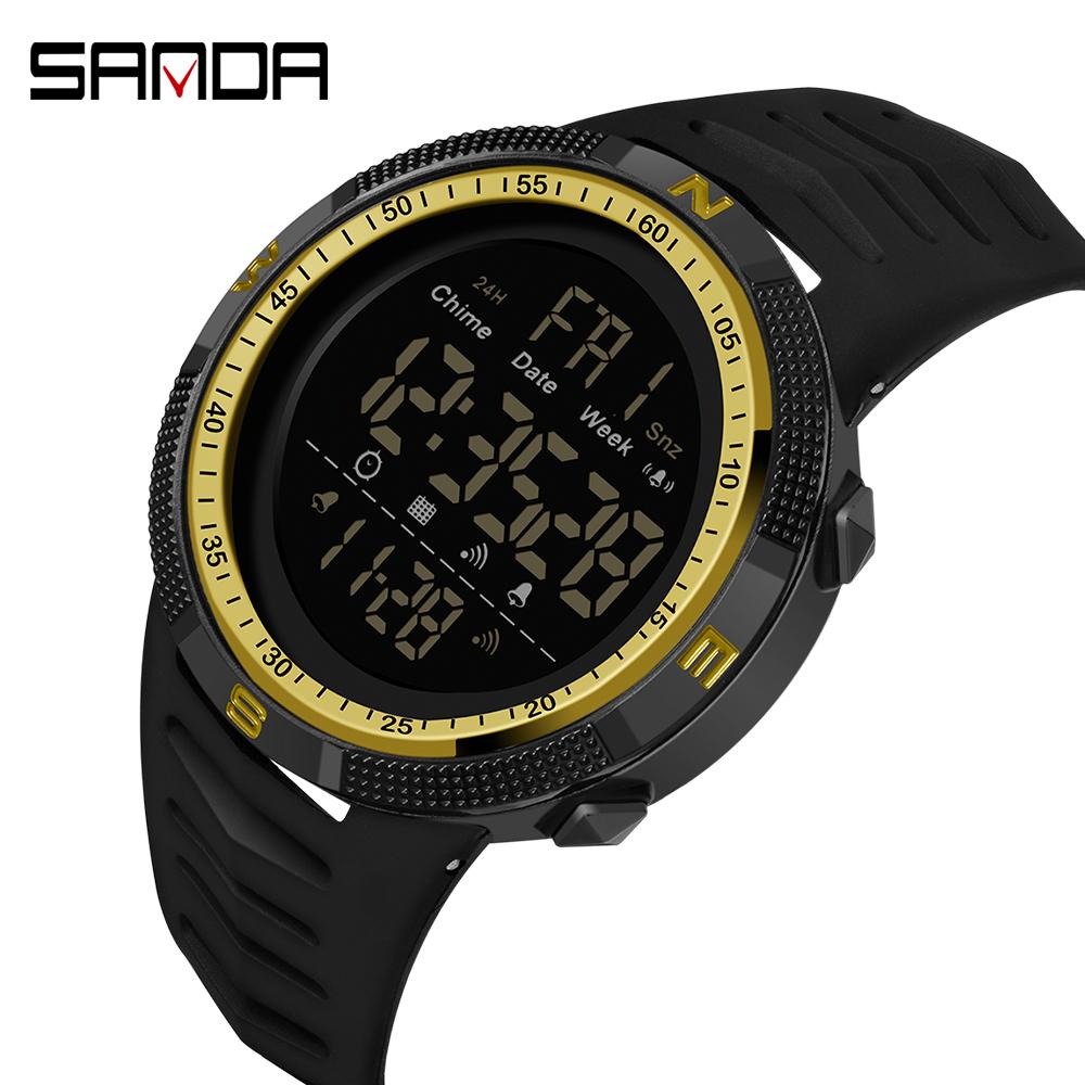SANDA New Electronic Meter Movement Fashion Trend Men's Middle School Students Watch The Night Light Waterproof Watch