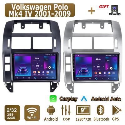 Android Carplay автомобильное радио для Volkswagen Polo Mk4 IV 2001-2009 мультимедийный проигрыватель головное устройство стерео GPS навигация BT WIFI 2+32 ГБ
