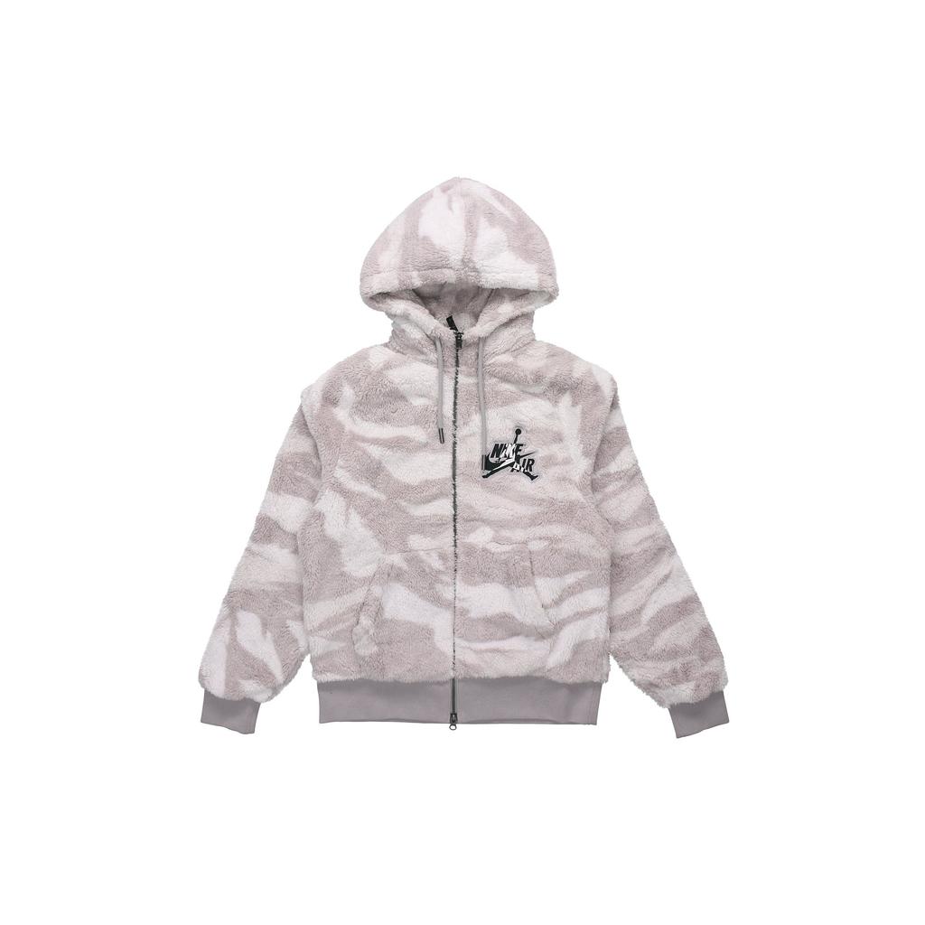 Jordan Куртка с капюшоном на молнии Wings Fleece, мужская верхняя одежда, цвет белый серый CD4830-100