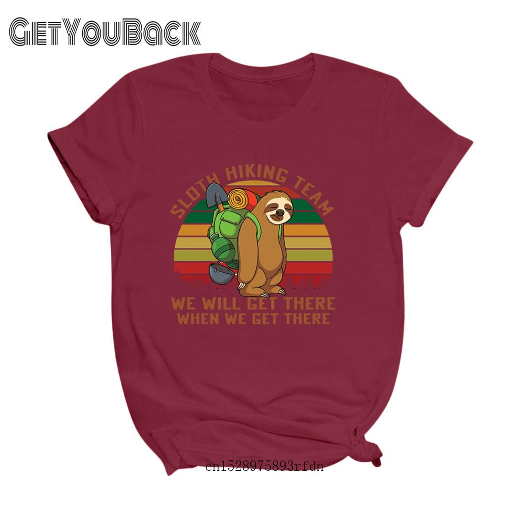 Забавная женская футболка Sloth Hiking Team для девочек, Harajuku 90S, футболка с животными, женская одежда, Прямая поставка