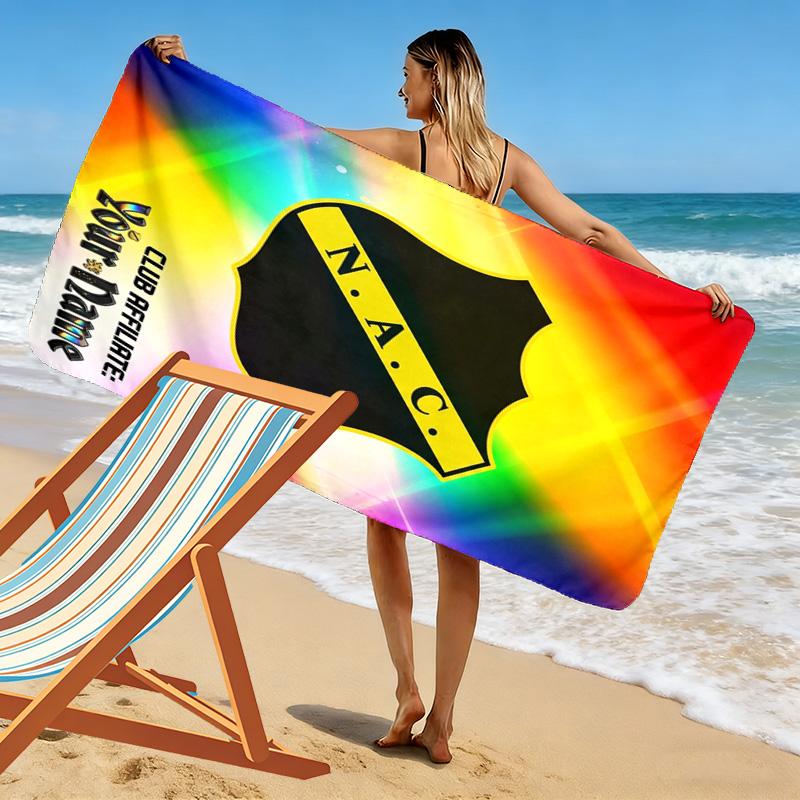 Name Custom NAC Breda Print Beach Towel, Large Soft Quick Dry Towel for Beach Camping Swimming
