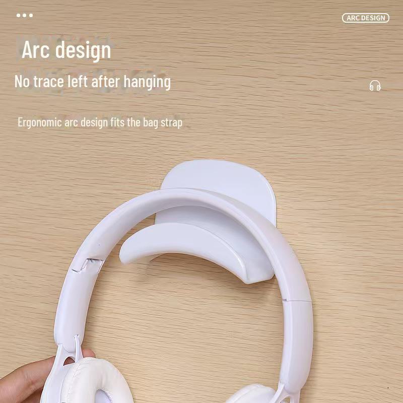Wall-Mounted Non-Slip Headphone Hook for Dorms and Offices