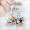 Cute Cartoon Ornaments Box Personality Little Cat Key Ring For Men Women Bag Charm Pendant Keychain