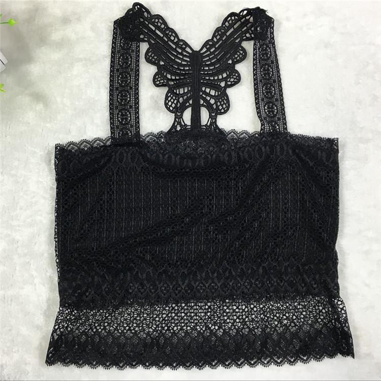 Клубная мода Бабочка Спина Полый Кружевной Жаккардовый Нимфетки Дышащий Жилет EMA