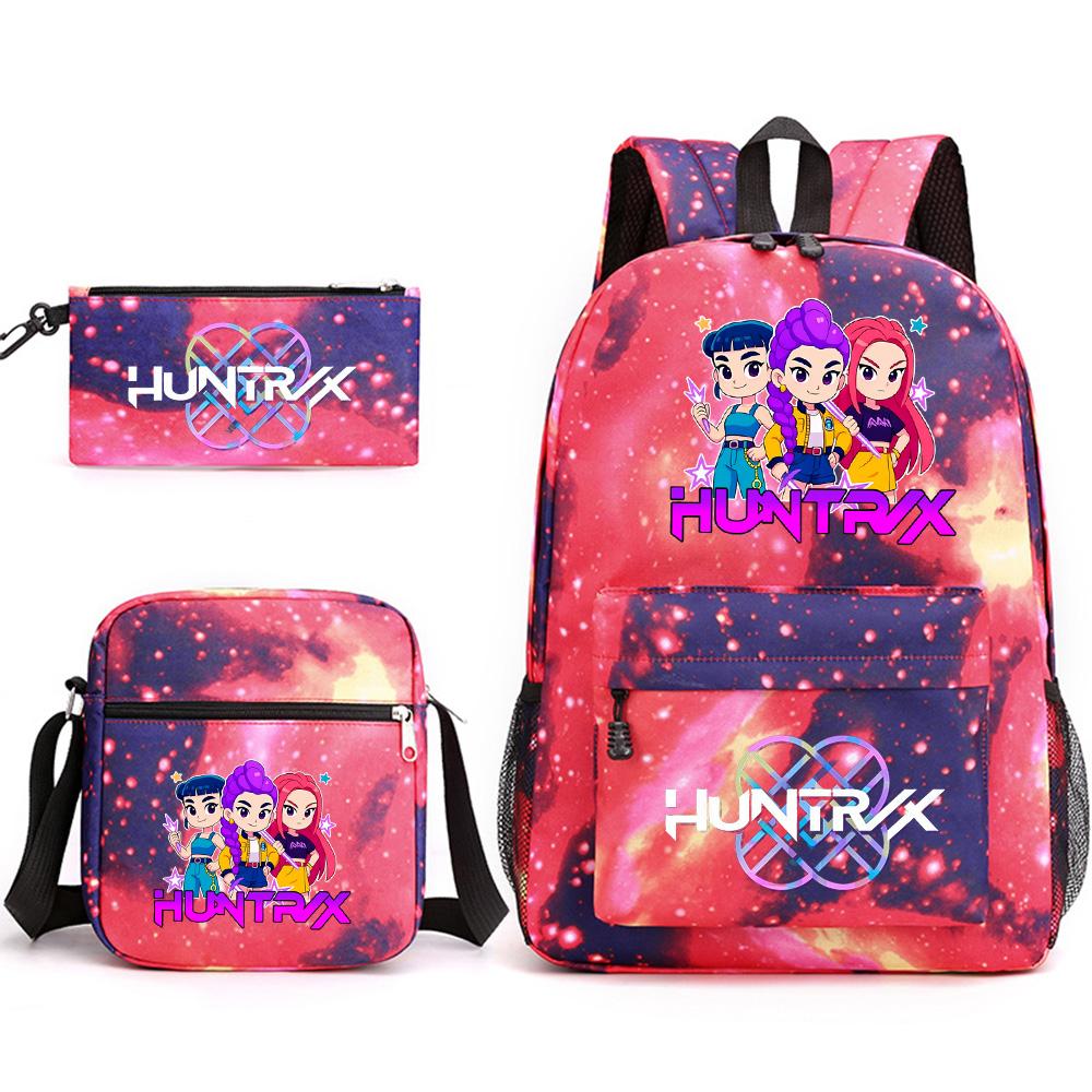 3Pcs/set Anime Cartoon Printed Large Capacity Bookbag Backpack with Shoulder Bag Pencil Case for Student Boy Girl Schoolbag