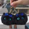 Fur Ball Keychain Cat Soft Pompom Animal Tail Hair Ball Car Keychain Ladies